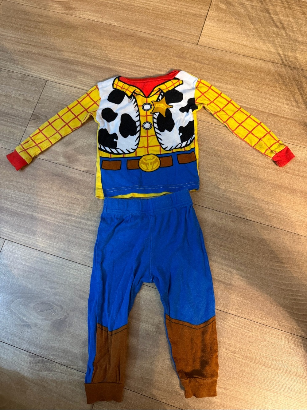 Disney Woody Cowboy Pajama Set - Yellow, Blue & Brown